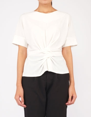 Flavia Tie-Waist Top (White)