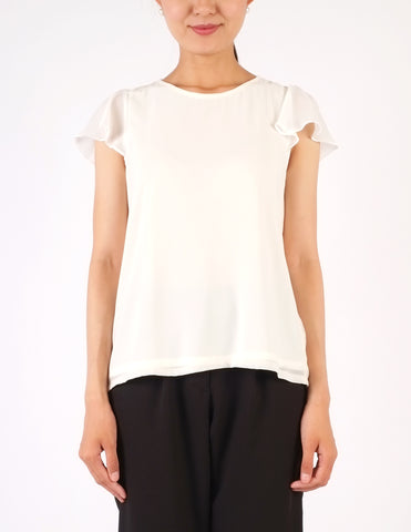 Fifi Flutter Sleeves Top (White)